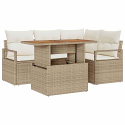 Ensemble de salle à manger pour jardin 5 pcs Beige et crème 518270518270