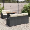 Ensemble de canapé de jardin 6 pcs Noir et Crème polyrotin 518271518271