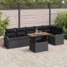 Ensemble de canapé de jardin avec coussin 7 pcs Noir 518274518274