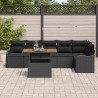 Ensemble de canapé de jardin avec coussin 7 pcs Noir 518274518274