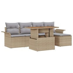 Ensemble de canapé de jardin 6 pcs beige et gris clair 518276518276