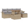 Ensemble de canapé de jardin 6 pcs beige et gris clair 518276518276