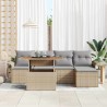 Ensemble de canapé de jardin 6 pcs beige et gris clair 518276518276