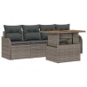 Ensemble de canapé de jardin avec coussin 5 pcs Gris polyrotin 518278518278