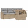 Ensemble de canapé de jardin 5 pcs Beige et Gris clair 518279518279