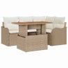 Ensemble de canapé de jardin 5 pcs Beige et crème polyrotin 518281518281