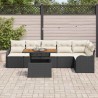 Ensemble de canapé de jardin avec coussin 7 pcs Noir et crème 518283518283