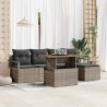 Ensemble de salle à manger pour jardin 6 pcs Gris et marron 518286518286