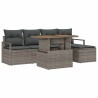 Ensemble de salle à manger pour jardin 6 pcs Gris et marron 518286518286