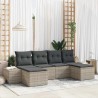 Ensemble de canapé de jardin 6 pcs Gris clair polyrotin 518287518287
