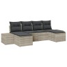Ensemble de canapé de jardin 6 pcs Gris clair polyrotin 518287518287