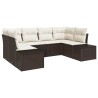 Ensemble de canapé de jardin 6 pcs Marron polyrotin 518288518288