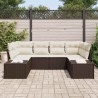 Ensemble de canapé de jardin 6 pcs Marron polyrotin 518288518288