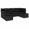 Ensemble de canapé de jardin avec coussin 6 pcs Noir polyrotin 518289518289