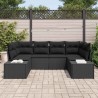Ensemble de canapé de jardin avec coussin 6 pcs Noir polyrotin 518289518289