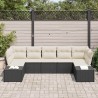 Ensemble de canapé de jardin avec coussin 7 pcs Noir polyrotin 518290518290