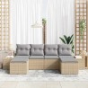 Ensemble de canapé de jardin avec coussin 6 pcs Beige polyrotin 518291518291