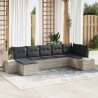 Ensemble de canapé de jardin 7 pcs Gris clair polyrotin 518293518293