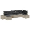 Ensemble de canapé de jardin 7 pcs Gris clair polyrotin 518293518293