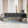 Ensemble de canapé de jardin 7 pcs Gris clair polyrotin 518293518293