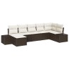 Ensemble de canapé de jardin 7 pcs Marron polyrotin 518294518294