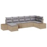 Ensemble de canapé de jardin avec coussin 7 pcs Beige polyrotin 518295518295