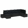 Ensemble de canapé de jardin avec coussin 7 pcs Noir polyrotin 518296518296