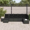Ensemble de canapé de jardin avec coussin 7 pcs Noir polyrotin 518296518296