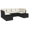 Ensemble de canapé de jardin avec coussin 6 pcs Noir polyrotin 518297518297