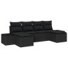 Ensemble de canapé de jardin avec coussin 6 pcs Noir polyrotin 518298518298