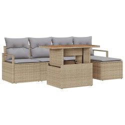 Ensemble de salle à manger pour jardin 6 pcs Beige et gris 518299518299