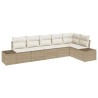 Ensemble de canapé de jardin 6 pcs Beige et crème polyrotin 518301518301