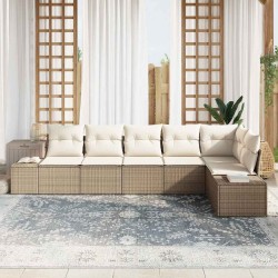 Ensemble de canapé de jardin 6 pcs Beige et crème polyrotin 518301518301