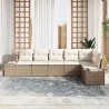 Ensemble de canapé de jardin 6 pcs Beige et crème polyrotin 518301518301
