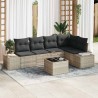 Ensemble de canapé de jardin 6 pcs Gris clair polyrotin 518302518302