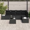 Ensemble de canapé de jardin 6 pcs Noir polyrotin 518303518303