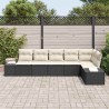 Ensemble de canapé de jardin 6 pcs Noir et Crème polyrotin 518304518304