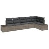 Ensemble de canapé de jardin avec coussin 6 pcs Gris polyrotin 518306518306