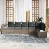 Ensemble de canapé de jardin avec coussin 6 pcs Gris polyrotin 518306518306