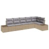 Ensemble de canapé de jardin 6 pcs Beige et gris polyrotin 518307518307