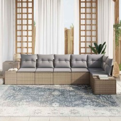 Ensemble de canapé de jardin 6 pcs Beige et gris polyrotin 518307518307