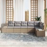 Ensemble de canapé de jardin 6 pcs Beige et gris polyrotin 518307518307