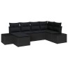 Ensemble de canapé de jardin avec coussin 6 pcs Noir polyrotin 518309518309