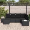Ensemble de canapé de jardin avec coussin 6 pcs Noir polyrotin 518309518309