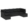 Ensemble de canapé de jardin avec coussin 7 pcs Noir polyrotin 518310518310