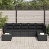 Ensemble de canapé de jardin avec coussin 7 pcs Noir polyrotin 518310518310
