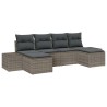 Ensemble de canapé de jardin avec coussin 6 pcs Gris polyrotin 518311518311