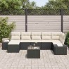 Ensemble de canapé de jardin avec coussin 8 pcs Noir polyrotin 518312518312
