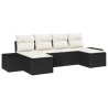 Ensemble de canapé de jardin avec coussin 6 pcs Noir polyrotin 518313518313