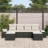 Ensemble de canapé de jardin avec coussin 6 pcs Noir polyrotin 518313518313